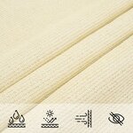 vidaXL Voile d'ombrage 160 g/m² Crème 5x5 m PEHD