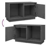 vidaXL Meuble TV Gris 74x35x44 cm Bois de pin massif