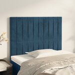 vidaXL Têtes de lit 2 Pièces Bleu foncé 100x5x78/88 cm Velours