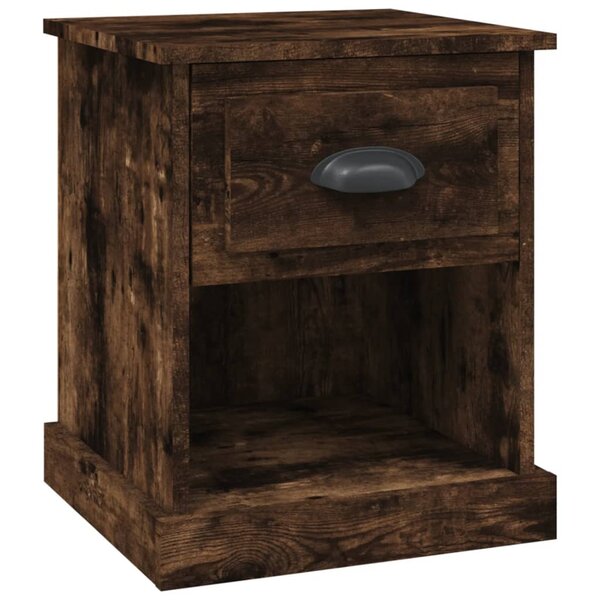 vidaXL Table de chevet chêne fumé 39x39x47 5 cm bois d'ingénierie