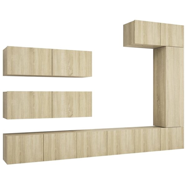 vidaXL Ensemble de meuble TV 7 Pièces Chêne sonoma Bois d'ingénierie