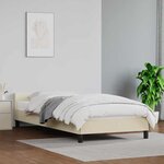 vidaXL Cadre de lit avec tête de lit sans matelas crème 80x200 cm