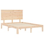 vidaXL Cadre de lit avec tête de lit 140x190 cm bois massif