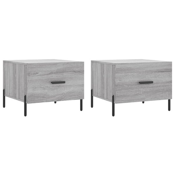 vidaXL Tables basses 2 Pièces sonoma gris 50x50x40 cm bois d'ingénierie