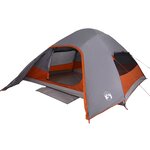 vidaXL Tente de camping à dôme 4 personnes gris imperméable