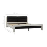 vidaXL Cadre de lit avec LED Blanc et noir Similicuir 180x200 cm
