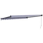 vidaXL Auvent rétractable bleu et blanc 4x3 m tissu et aluminium