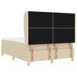 Lit box spring avec matelas crème 160x200 cm en tissu