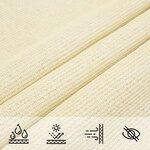 vidaXL Voile de parasol PEHD Carré 2 x 2 m Crème