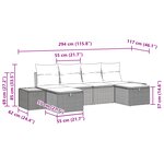 vidaXL Ensemble de canapé de jardin 6 pièces avec coussins noir poly rotin