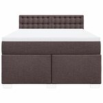 vidaXL Sommier à lattes de lit avec matelas Marron foncé 140x190 cm