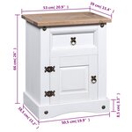 vidaXL Table de chevet Gamme Corona pin mexicain Blanc 53x39x66 cm
