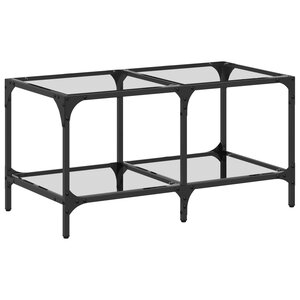 vidaXL Table basse avec dessus en verre transparent 78 5x40x40cm acier