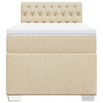 vidaXL Sommier à lattes de lit avec matelas Crème 90x200 cm Tissu
