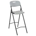 vidaXL Chaises de bar pliables lot de 2 PEHD et acier Blanc