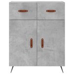 vidaXL Buffet gris béton 69 5x34x90 cm bois d'ingénierie