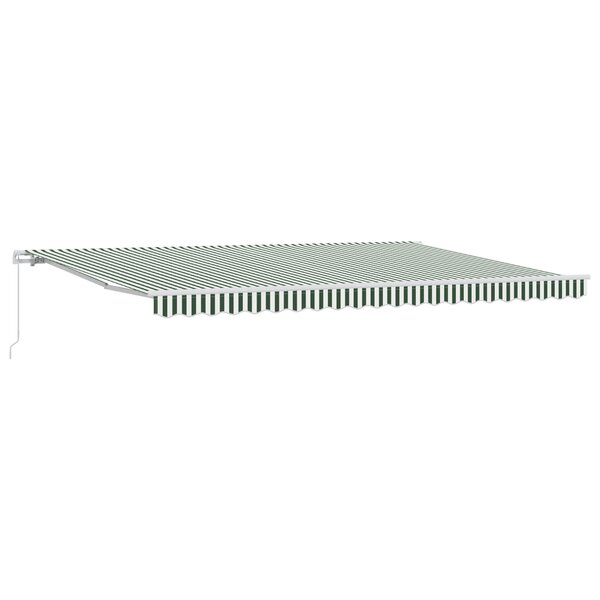 vidaXL Auvent Rétractable Manuel Vert et Blanc 500x300 cm