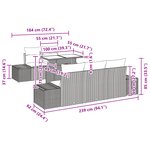 vidaXL Ensemble de canapé de jardin 6 pièces avec coussins gris en poly rattan