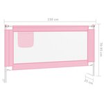 vidaXL Barrière de sécurité de lit d'enfant Rose 150x25 cm Tissu