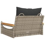 vidaXL Balancelle avec coussins gris 63x62x40 cm résine tressée