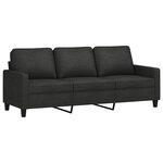 vidaXL Ensemble de canapés 3 Pièces avec coussins Noir Tissu