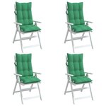 vidaXL Coussins de chaise à dossier haut lot de 4 vert tissu oxford