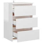 vidaXL Table de chevet Blanc brillant 40x35x62 5 cm Aggloméré