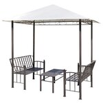 vidaXL Pavillon de jardin avec table et bancs 2 5 x 1 5 x 2 4 m