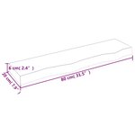 vidaXL Étagère murale 80x20x6 cm bois de chêne massif non traité
