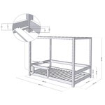 Lit cabane enfant BUNKY 140 x 200 bleu clair