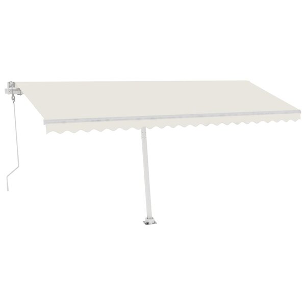 vidaXL Auvent automatique avec capteur de vent et LED 500x350 cm Crème