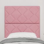 vidaXL Tête de Lit design en blocs de diamant rose 80 cm velours