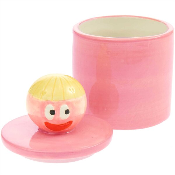 Pot et couvercle en céramique - visage - Eye Candy - 12 cm