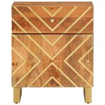 vidaXL Table de chevet marron et noir 50x33x60 cm bois manguier solide