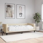 vidaXL Lit de jour avec matelas crème 80x200 cm tissu