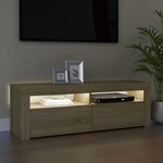 vidaXL Meuble TV avec lumières LED chêne sonoma 120x35x40 cm