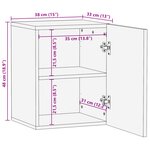 vidaXL Cabinet Suspendu de Salle de Bain 38x33.5x48 cm en Bois Massif et Bois Travaillé