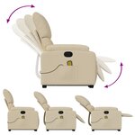 vidaXL Fauteuil inclinable de massage Crème Tissu