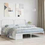 vidaXL Cadre de lit métal avec tête de lit blanc 160x200 cm