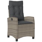 vidaXL Ensemble à manger jardin 4Pièces et coussins Gris Résine tressée