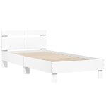 vidaXL Cadre de lit et tête de lit blanc 100x200 cm bois d'ingénierie