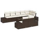 vidaXL Ensemble de canapé de jardin 8 pièces avec coussins gris en poly rotin