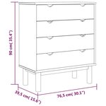 vidaXL Commode OTTA Marron et blanc 76 5x39 5x90 cm Bois de pin massif