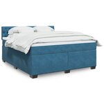 vidaXL Sommier à lattes de lit et matelas bleu 180x200 cm velours
