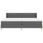 vidaXL Lit à ressort avec matelas gris foncé 200x200 cm en tissu