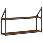 vidaXL Étagère murale 2 niveaux chêne marron 80x21x51 cm