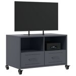 vidaXL Meuble TV anthracite 68x39x43 5 cm acier laminé à froid