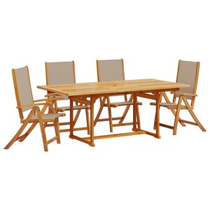 vidaXL Ensemble à manger de jardin 5Pièces bois d'acacia solide textilène