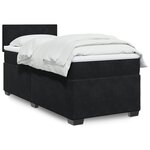 vidaXL Sommier à lattes de lit avec matelas noir simple velours