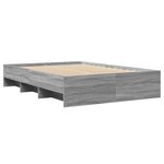 vidaXL Cadre de lit sonoma gris 135x190 cm bois d'ingénierie